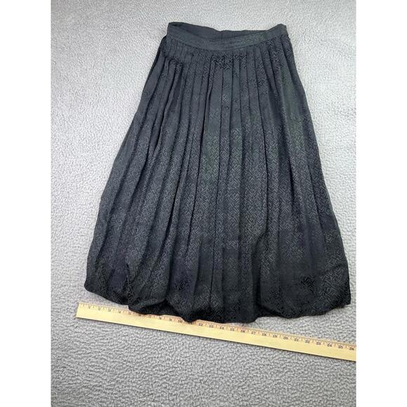 Vintage Raul Blanco Black 100% Silk Skirt Women's Size 8 (26x30) Midi - Picture 8 of 11